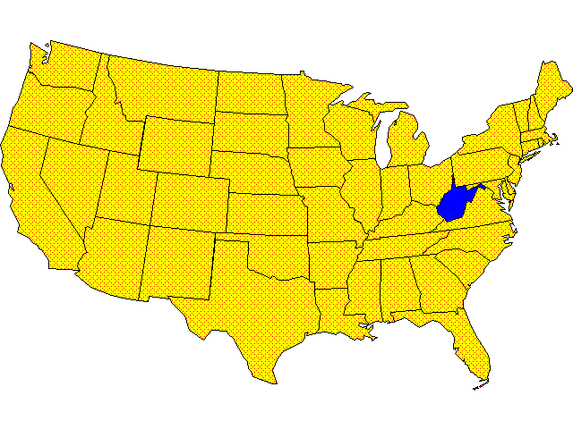 USA WITH WV MARKED
